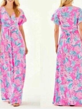 New With Tags Lilly Pulitzer Jessi Maxi Dress in Pinking Positive.
